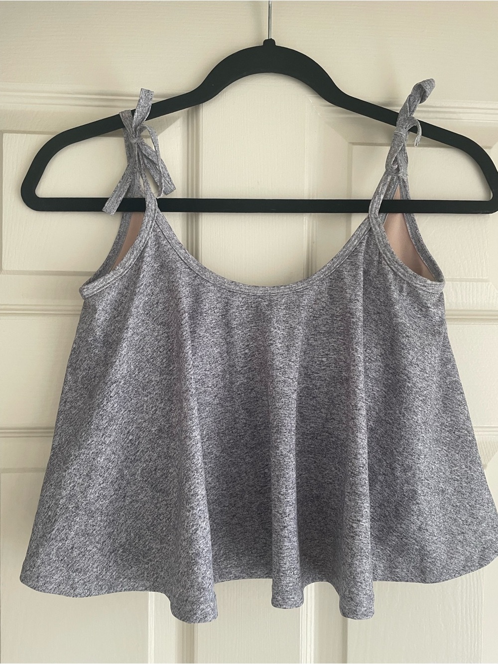 Kortni Jeane Gray Tie-Shoulder Swing Swim Tank Top